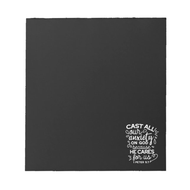 He Cares for You – Encouraging Christian Quote Notepad (Front)