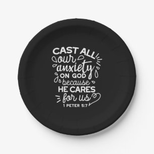He Cares for You – Encouraging Christian Quote Paper Plates