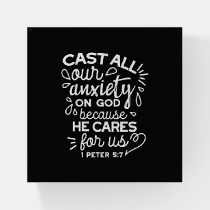 He Cares for You – Encouraging Christian Quote Paperweight