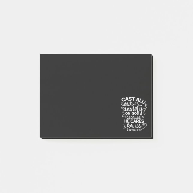 He Cares for You – Encouraging Christian Quote Post-it Notes (Front)