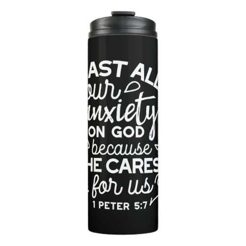 He Cares for You – Encouraging Christian Quote Thermal Tumbler