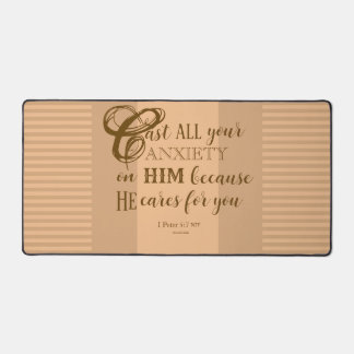 He Cares for You - I Peter 5:7 Desk Mat