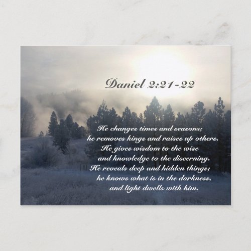 He changes times and seasons Daniel 221 Bible Postcard