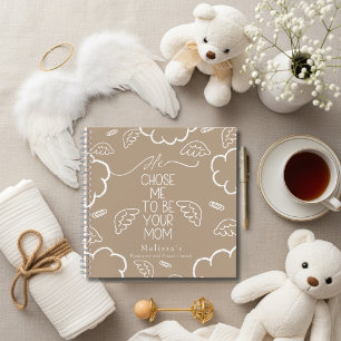 He Chose Me to Be your Mom beige pregnancy prayer Notebook