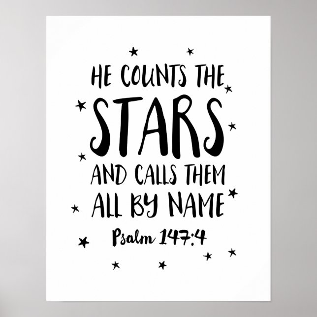 He counts the stars Psalms kids print poster (Front)