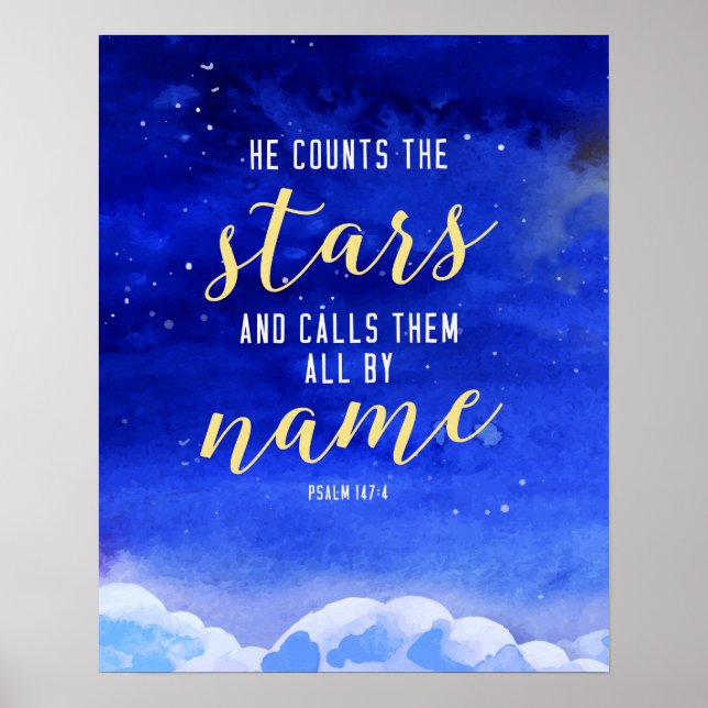 He Counts the Stars Wall Art (Front)