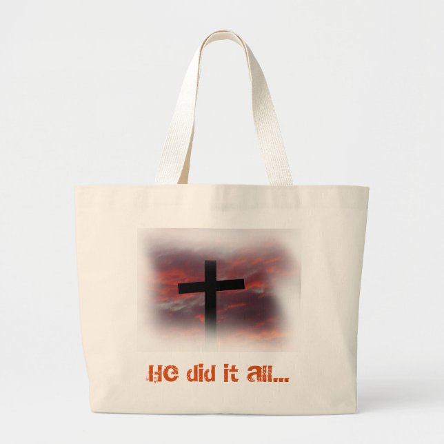 He did it all... large tote bag (Front)