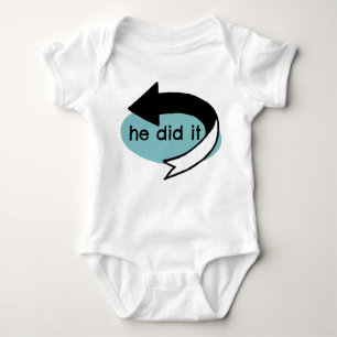 He Did It! (Left Arrow) Baby Bodysuit