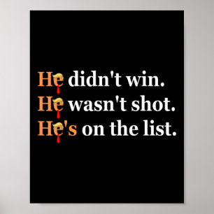 He Didn't Win He-wasn't Shot Funny Trump Design Poster