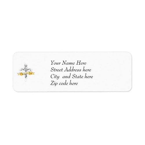 He Died for Us Floral Cross Label