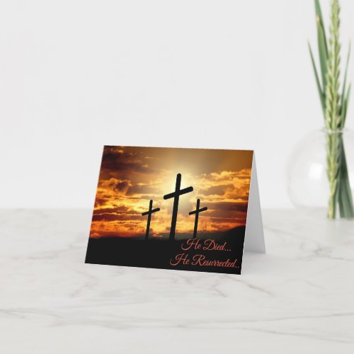 He died he resurrected easter card