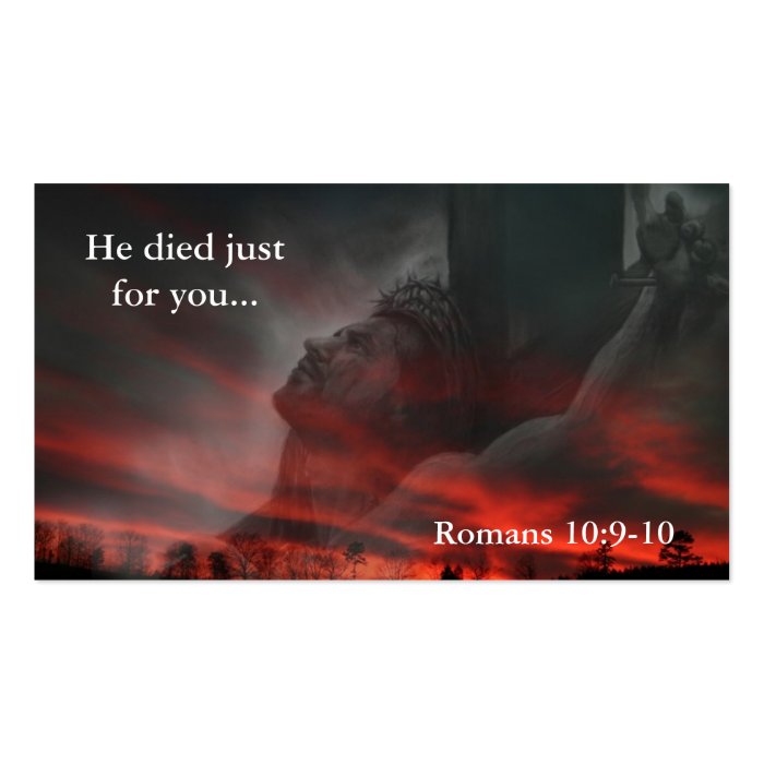 He died just for youbusiness card template