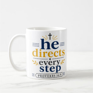 He Directs Every Step Inspirational Scripture Coffee Mug