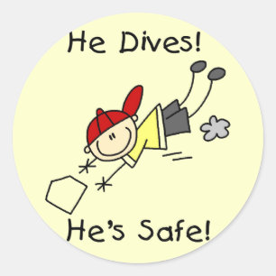 He Dives He's Safe Tshirts and Gifts Classic Round Sticker