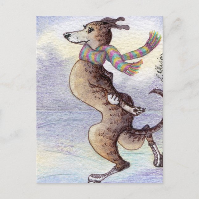 He enjoyed the wind through his ears postcard (Front)