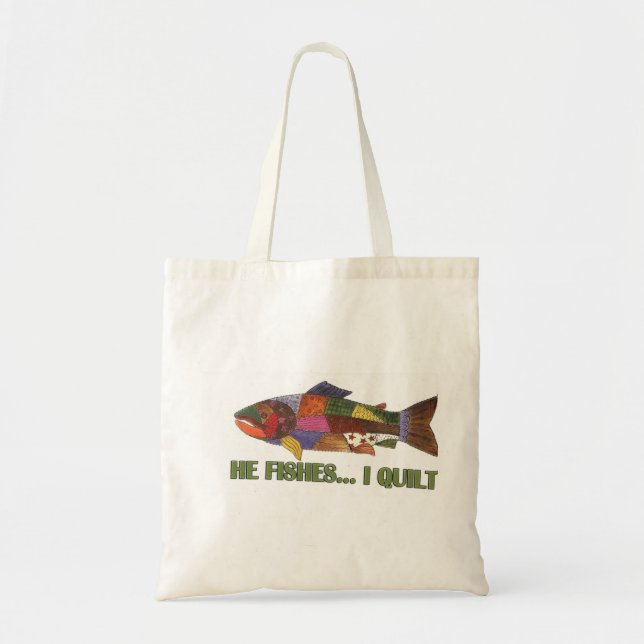He fishes I quilt tote bag (Front)