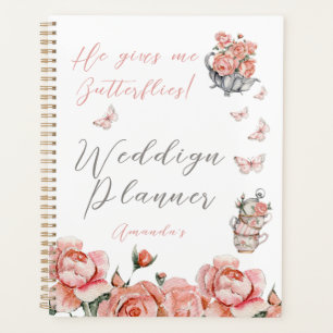 He Gives Butterflies Blush Pink Tea Floral Wedding Planner