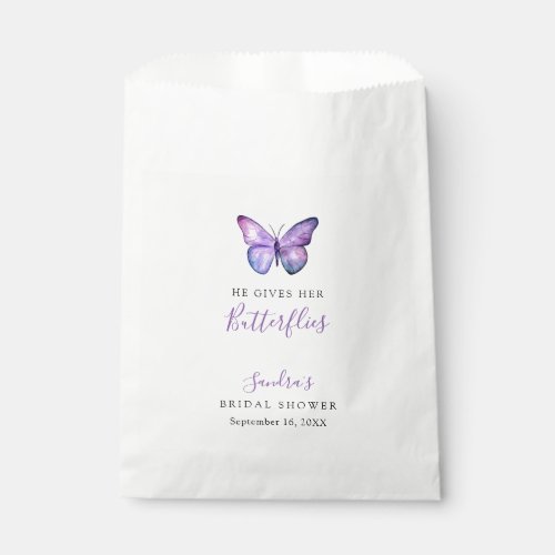 He Gives her Butterflies Bridal Shower Butterfly Favor Bag
