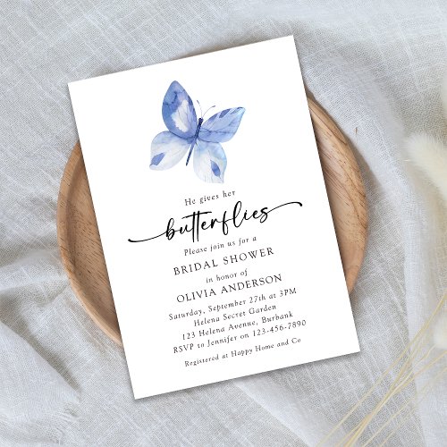He Gives Her Butterflies Bridal Shower Invitation