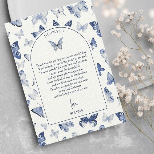 He gives her butterflies  Bridal Shower Thank You Card