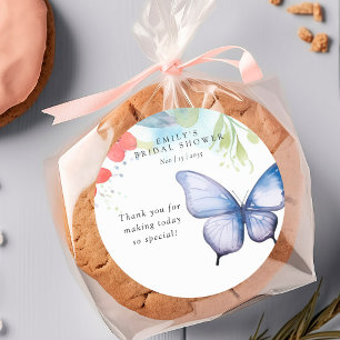 He Gives Me Butterflies Bridal Shower Classic Round Sticker