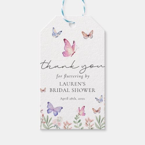He Gives Me Butterflies Bridal Shower Favor Gift Tags