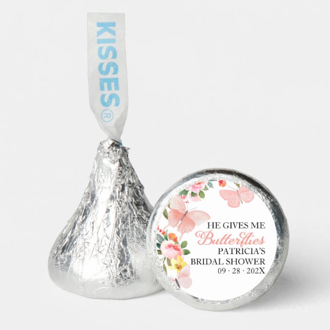 He Gives Me Butterflies Bridal Shower Floral Hershey®'s Kisses® (Front)