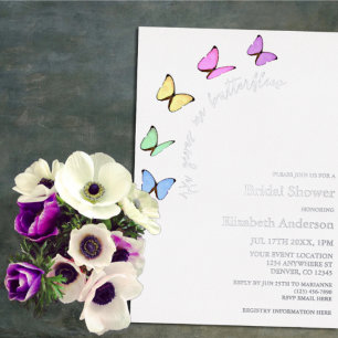 He Gives Me Butterflies Bridal Shower Foil Invitation