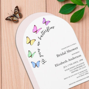 He Gives Me Butterflies Bridal Shower Invitation