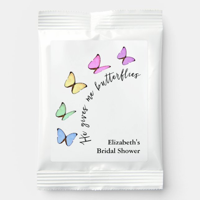 He Gives Me Butterflies Bridal Shower Lemonade Drink Mix (Front)