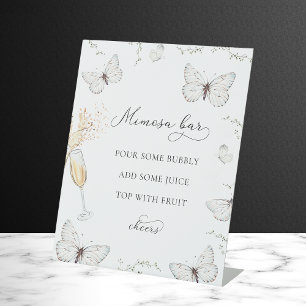 He Gives Me Butterflies Bridal Shower Mimosa Bar Pedestal Sign