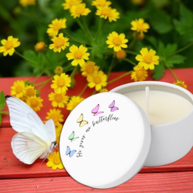 He Gives Me Butterflies Bridal Shower Mini Candle Favors (Creator Uploaded)