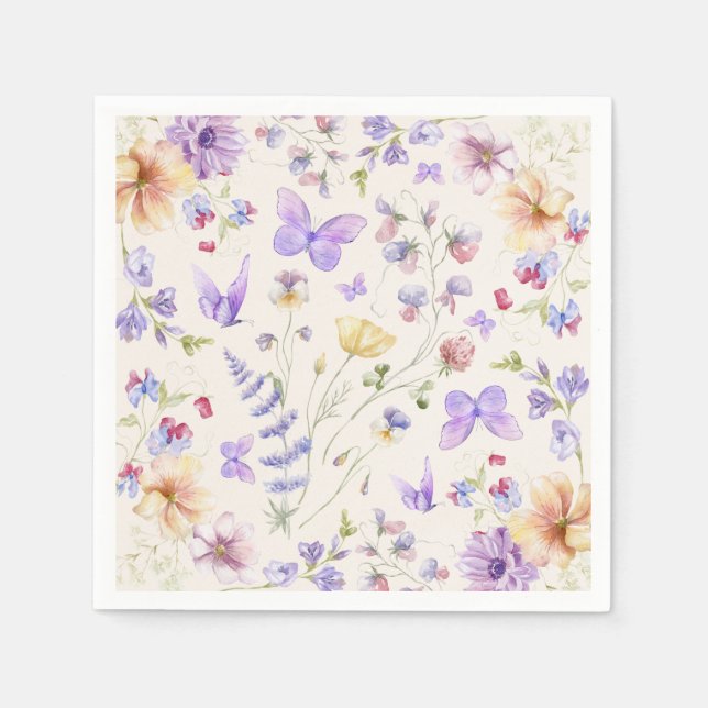 He Gives Me Butterflies Bridal Shower Napkins (Front)
