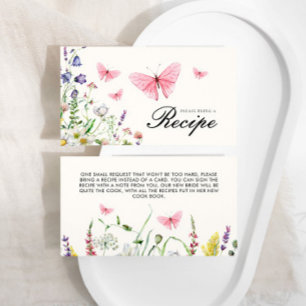 He Gives Me Butterflies  Bridal Shower Recipe  Enclosure Card