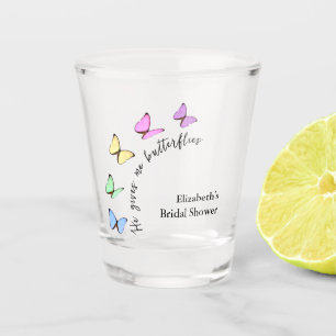 He Gives Me Butterflies Bridal Shower Shot Glass