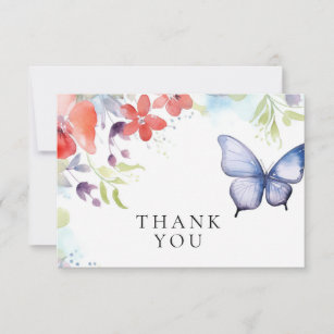 He Gives Me Butterflies Bridal Shower Thank You Card
