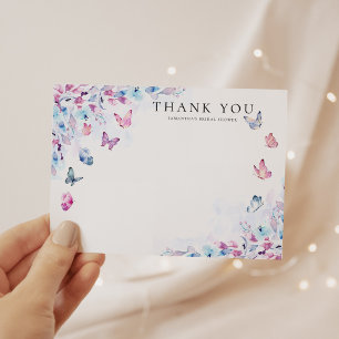 He Gives Me Butterflies Bridal Shower Thank You Card