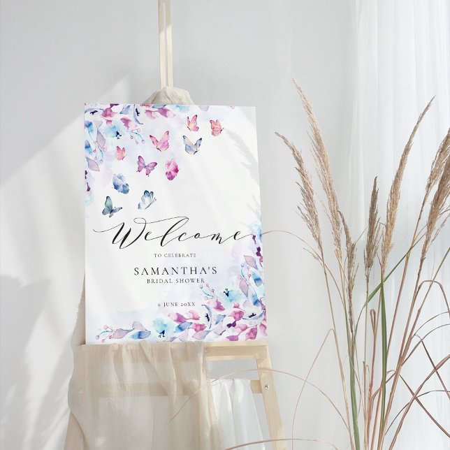 He Gives Me Butterflies Bridal Shower Welcome Sign (Creator Uploaded)