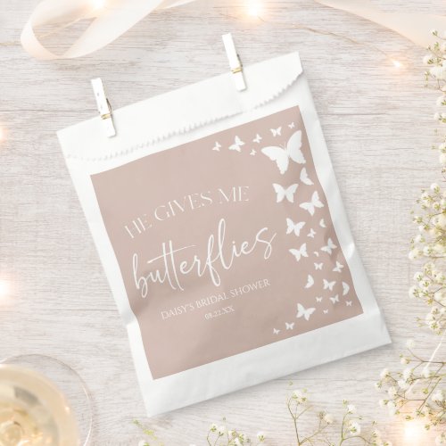 He Gives Me Butterflies Butterfly Bridal Shower Favor Bag