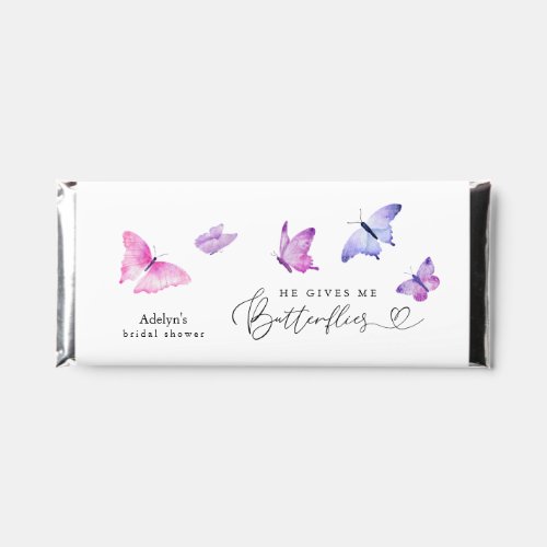 He Gives Me Butterflies Spring Bridal Shower Hershey Bar Favors