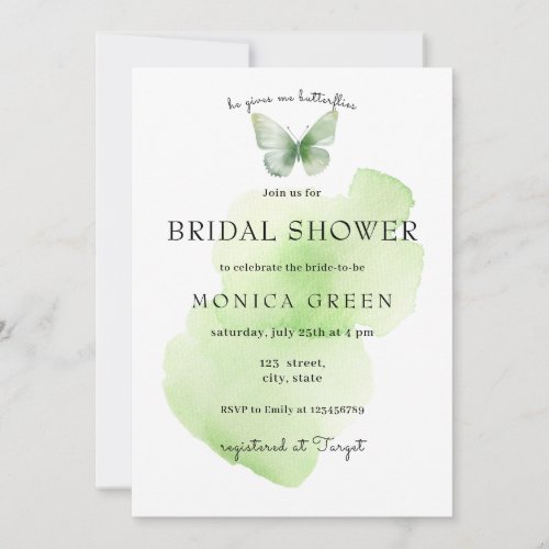 He gives me butterflies Wildflowers Bridal Shower Invitation