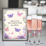 He Gives Me Butterflies Wildflowers Bridal Shower  Poster at Zazzle