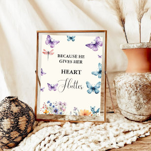 He gives me butterflies Wildflowers Bridal Shower  Poster