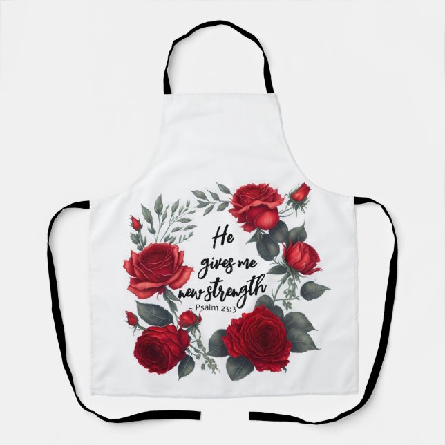 He Gives Me New Strength Apron (Front)