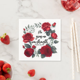 He Gives Me New Strength Napkins