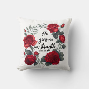 He Gives Me New Strength Throw Pillow