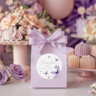 He Gives Me Purple Butterflies Bridal Shower Favor Tags