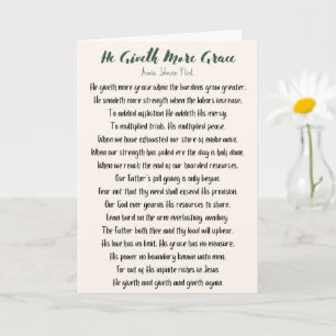 He Giveth More Grace Folded Card