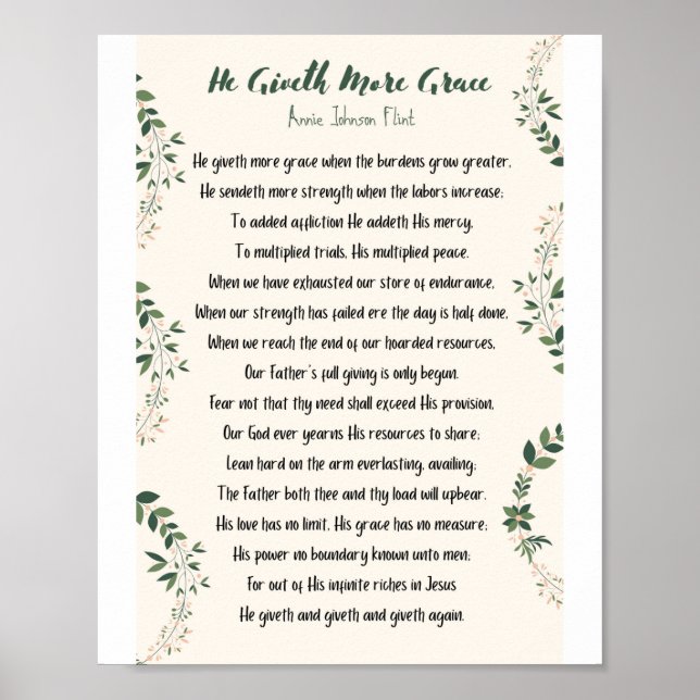 He Giveth More Grace Matte Poster (Front)