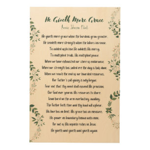 He Giveth More Grace Wood Art